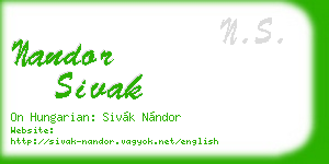 nandor sivak business card