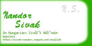 nandor sivak business card